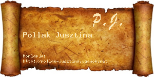 Pollak Jusztina névjegykártya